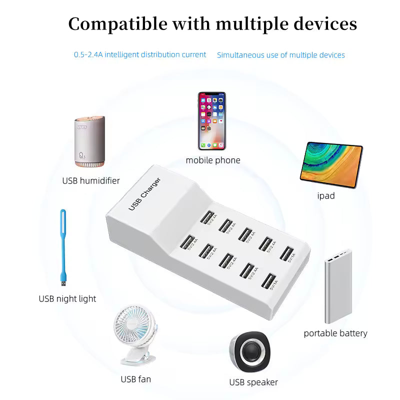 4/10-Ports USB Charging Station50W